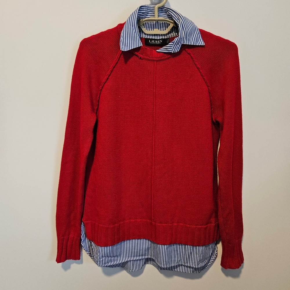 Lauren Ralph Lauren Layered Sweater S Preppy Ivy Style Office Career Academia